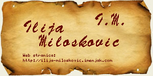 Ilija Milošković vizit kartica
